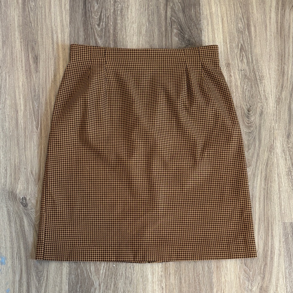 Vintage 90s Houndstooth Mini Skirt | High Waisted | Size M